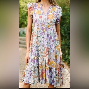 NWOT Shop The Mint- Floral Tiered Dress